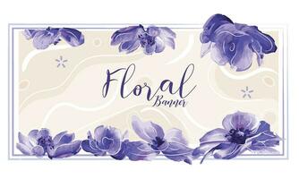 isolé aquarellé floral bannière avec texte vecteur illustration