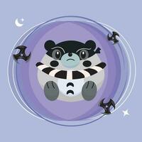 isolé mignonne Panda sur ninja costume vecteur illustration