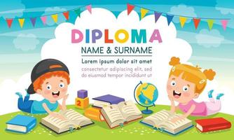 conception de modèle de certificat de diplôme pour l'éducation des enfants vecteur