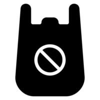 icône de glyphe de sac en plastique vecteur
