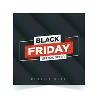 noir Vendredi spécial offre vente bannière affiche conception modèle vecteur