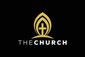 branché professionnel et minimal église signe Christian et paisible vecteur logo conception
