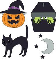 Halloween clipart paquet dans dessin animé style pour des gamins et les enfants vecteur