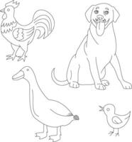 contour ferme clipart collection dans dessin animé style pour Les agriculteurs et des gamins qui l'amour ferme la vie et pays la vie vecteur