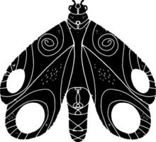 une noir et blanc dessin de une papillon de nuit vecteur
