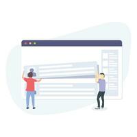travail en équipe illustration utilisable pour tous les deux la toile ou mobile app conception vecteur
