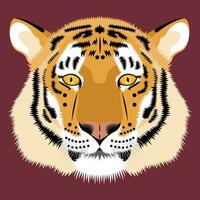 tigre plat portrait illustration vecteur