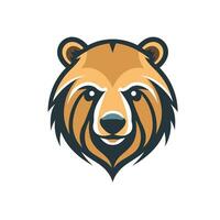 en colère ours tête mascotte logo, esports logo vecteur illustration conception concept.