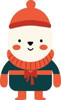 mignonne hiver des bois animaux des gamins clipart illustration vecteur