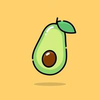 Avocat fruit illustration dans dessin animé style vecteur