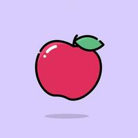 Pomme fruit illustration dans dessin animé style vecteur