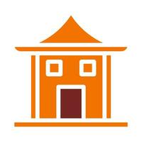 cambre icône solide Orange marron Couleur chinois Nouveau année symbole parfait. vecteur