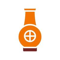 pot icône solide Orange marron Couleur chinois Nouveau année symbole parfait. vecteur