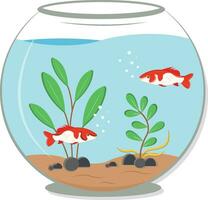 aquarium pot vecteur dans plat conception