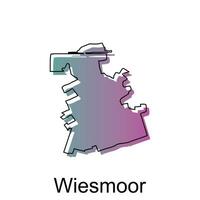 carte de wiesmoor ville moderne coloré conception, illustration vecteur conception modèle