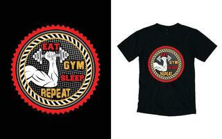 Gym T-shirt conception, aptitude typographie t chemise conception, crossfit de motivation logo plat conception vecteur