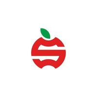 lettre s Pomme forme Facile géométrique logo vecteur