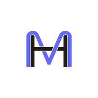 lettre hm lié vecteur de logo coloré