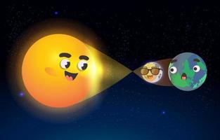 éclipse solaire drôle vecteur