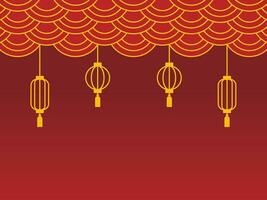 content chinois Nouveau année ornement avec traditionnel lanterne vecteur illustration conception.