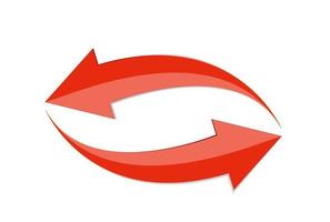 icône de signe 3d flèche rouge. illustration vectorielle isolée sur fond blanc vecteur
