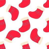 chaussette Noël cadeaux cheminée bonbons modèle rouge vecteur