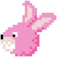 lapin dessin animé icône dans pixel style vecteur