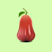 fruit vecteur illustration moderne réaliste style, Rose Pomme sur une lumière vert Contexte.