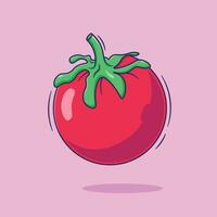 mignonne dessin animé vecteur de rouge tomate illustration