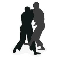 image silhouette judoka. judo, martial art, esprit sportif, lutte, duel, Lutter Avec, combattre, lutte, lutte vecteur