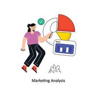 illustration vectorielle de conception de style plat d'analyse marketing. illustration stock vecteur