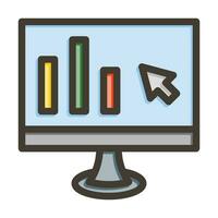 flux de clics une analyse vecteur épais ligne rempli couleurs icône pour personnel et commercial utiliser.