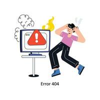 Erreur 404 lien plat style conception vecteur illustration. Stock illustration