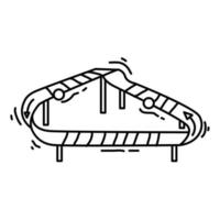 Banc mobius pour enfants, jouer, enfants, jardin d'enfants. jeu d'icônes dessinées à la main, contour noir, icône de griffonnage, icône vectorielle vecteur