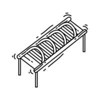 aire de jeux pour enfants table à roulettes, jouer, enfants, jardin d'enfants. jeu d'icônes dessinées à la main, contour noir, icône de griffonnage, icône vectorielle vecteur