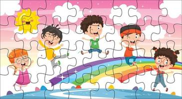 illustration de jeu de puzzle pour les enfants vecteur