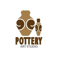 poterie art studio logo vecteur modèle illustration