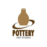 poterie art studio logo vecteur modèle illustration