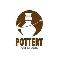 poterie art studio logo vecteur modèle illustration