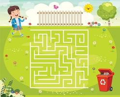 illustration de jeu de labyrinthe pour les enfants vecteur