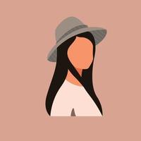 silhouette de femme au chapeau vecteur