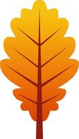 l'automne chêne feuille vecteur illustration. Facile tomber saison chêne feuille icône avec pente couleur. l'automne graphique Ressource pour icône, signe, symbole ou décoration. tomber saison feuille icône pour conception confortable et hygge