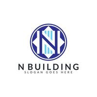 n bâtiment lettre logo. adapté pour réel domaine, hypothèque, construction, architecture etc. vecteur