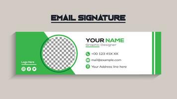 coloré email signatures modèle vecteur conception, email bas de page, et personnel social médias couverture.