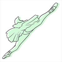 ballet. jambes de ballerine en tutu et pointe. dessin au trait. vecteur