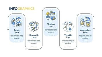 modèle d'infographie vectorielle de conception de logo efficace. éléments de conception de contour de présentation de logotype simple. visualisation des données en 5 étapes. tableau d'informations sur la chronologie des processus. disposition du flux de travail avec des icônes de ligne vecteur