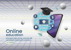 conception de site Web d'éducation en ligne vecteur