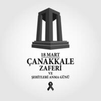 18 Mars canakkale la victoire vecteur illustration. turc 18 marché canakkale zaferi