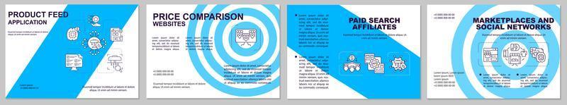 modèle de brochure d'application de flux de produits. comparaison de valeur. flyer, brochure, dépliant imprimé, conception de la couverture avec des icônes linéaires. mises en page vectorielles pour présentation, rapports annuels, pages de publicité vecteur