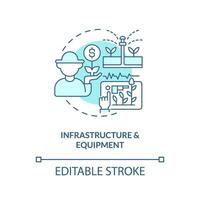 2d modifiable Infrastructure et équipement icône représentant verticale agriculture et hydroponique concept, isolé vecteur, mince ligne illustration. vecteur